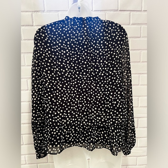 NINE WEST women long sleeve polka dot blouse/size L - Picture 7 of 10
